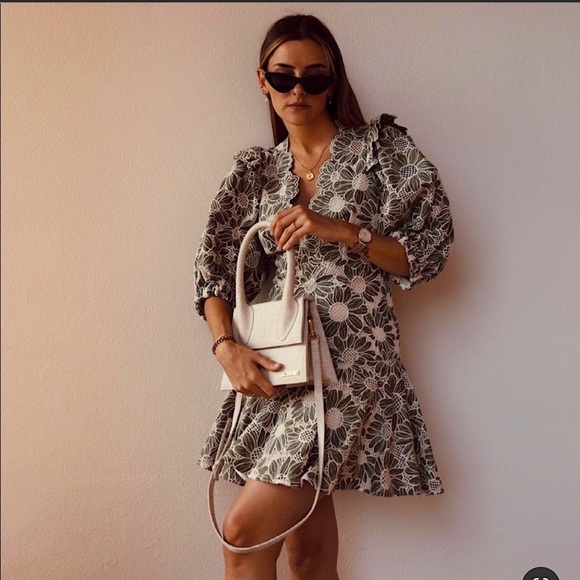 ❌SOLD OUT❌💚🍦NEW WITH TAGS🍦💚Maje dress in embroidered fabric size 36 US 2/4 - Picture 3 of 9